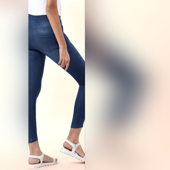 BARE DENIM Blue Solid Ankle-Length Casual Women Skinny Fit Jeggings - Picture 11 of 11